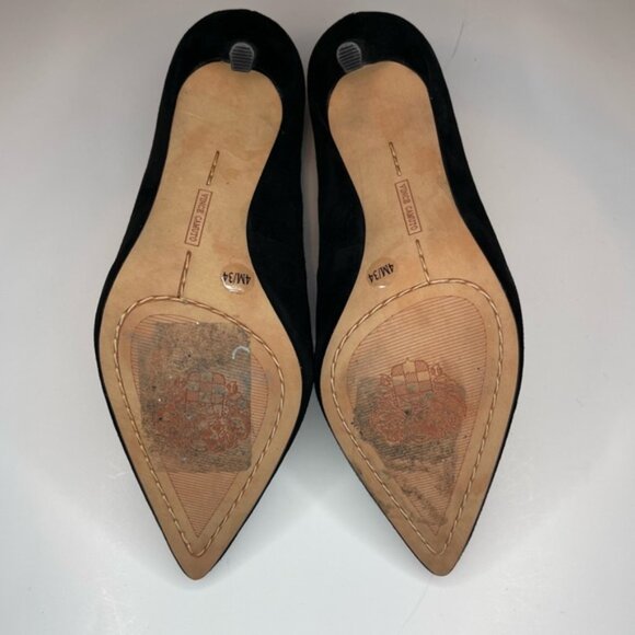 Vince Camuto Women's Ankia Ankle Pump Size 4 Pointed Black Suede High Heels - Picture 7 of 8